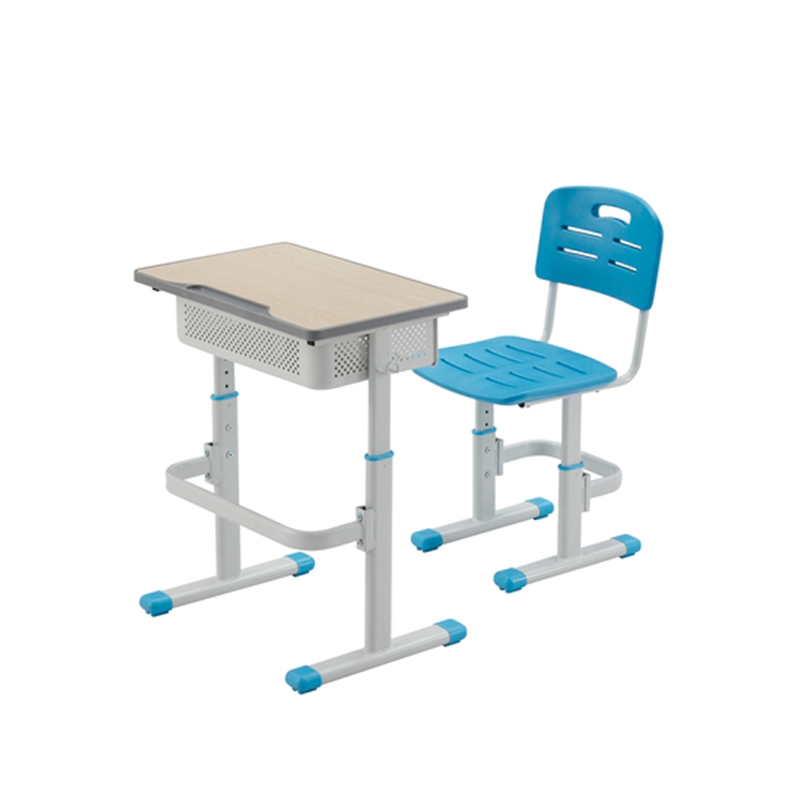 Adjustable single school students study desks and chairs
