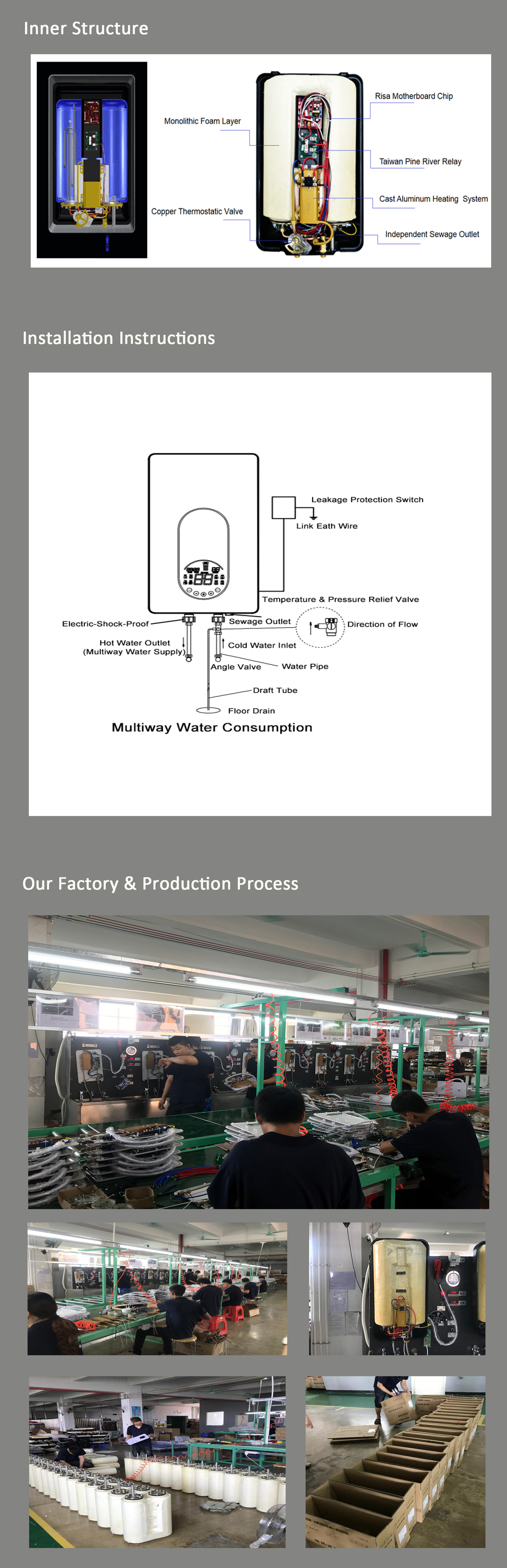 5.5KW-CWH-S6-4 Vrf Bathroom Using instant Electric Klimaanlage Hot Shower Water Heater for Air Conditioning Inverter