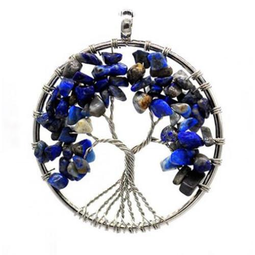 Natural Healing Crystals Quartz Tree of Life Necklace 7 Chakras Gemstone Pendant Mother's/Father's Day