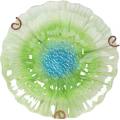 Glass Birdbath Garden Bird Feeder with Metal Stake