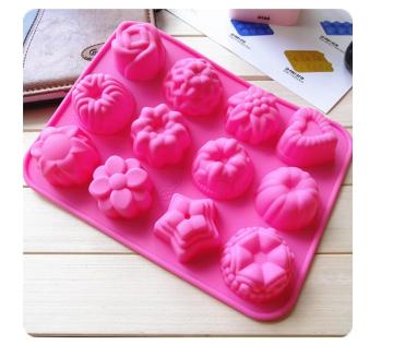 12 cavities Cupcake Silicone Jelly Tray Soap Mold