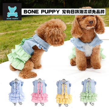 Trade Assurance BONEPUPPY Classic Cute Dog Check Fancy Dress Apparel