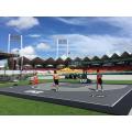 Nueva cancha de deportes de baloncesto al aire libre con SES entrelazando la baldosa de la cancha