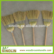 Home usage natural sorghum straw corn broom with wooden sticks