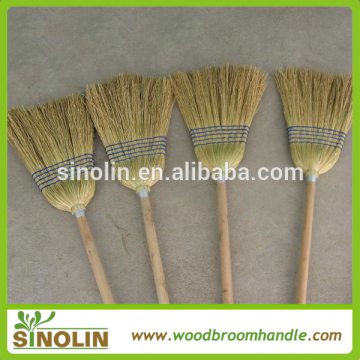 Home usage natural sorghum straw corn broom with wooden sticks
