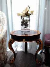 Small ebony veneer side table / side end table