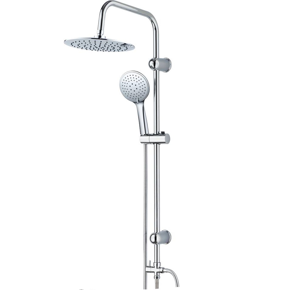 Silver Round Exposed Wall Mounted Completed Bathroom Shower Set
