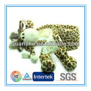 Plush giraffe baby height measure