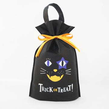 Black Non-Woven Halloween Standing Up Gift Bags