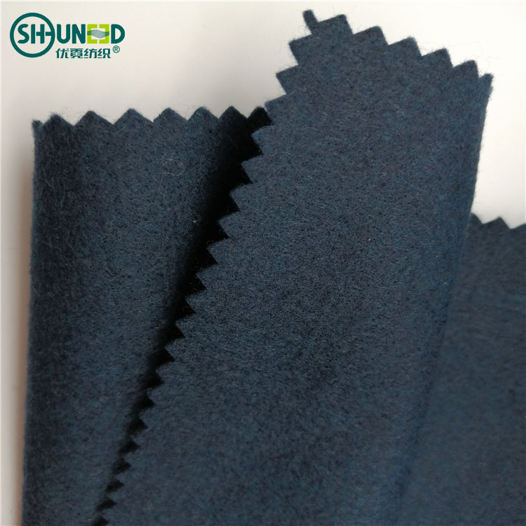 Dark Blue 200gsm Polyester Collar Container Under Collar Felt Fabric for Clothing Collar