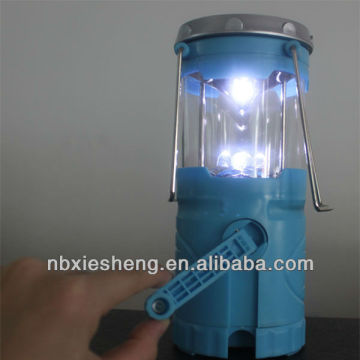 Solar camping hand crank flashlight