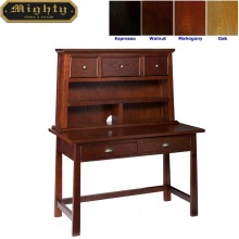 Wooden Mahogany Secretary Writing Desk With Hutch