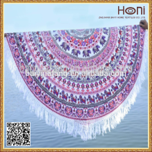 100% Velour Round Beach Towel, Printed Round Beach Towel