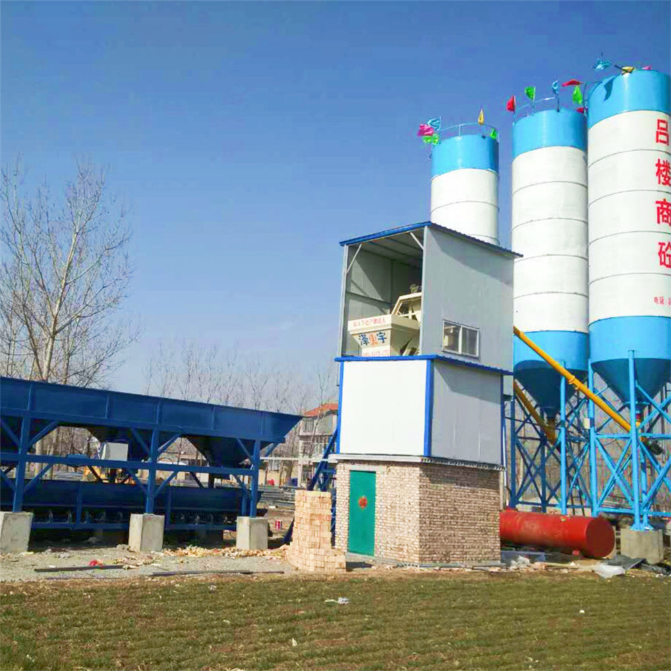 Fixed type fully 25m3/h concrete batching plant