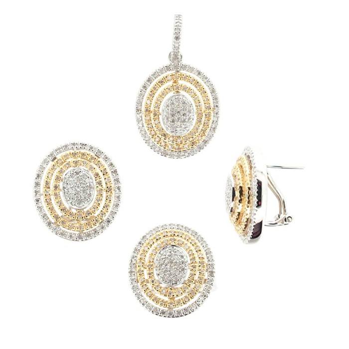 High Quality 925 Sterling Silver Bridal Jewelry Set Wholesale Fashion Pendant Earring Ring