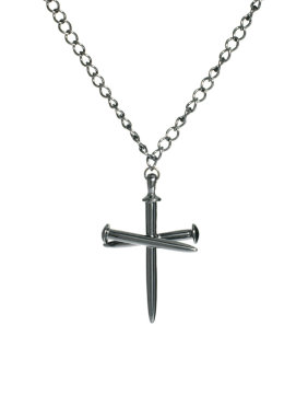 Silver large nail pendant necklace for unisexe