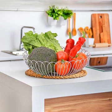 Stainless Steel Creative Round Wire Fruit Vegetable Basket