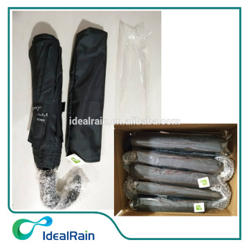 27inches automatic black windproof large folding umbrella