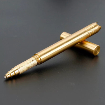 Custom Logo Brass Tactical Pen - Self Defense EDC Business Gift