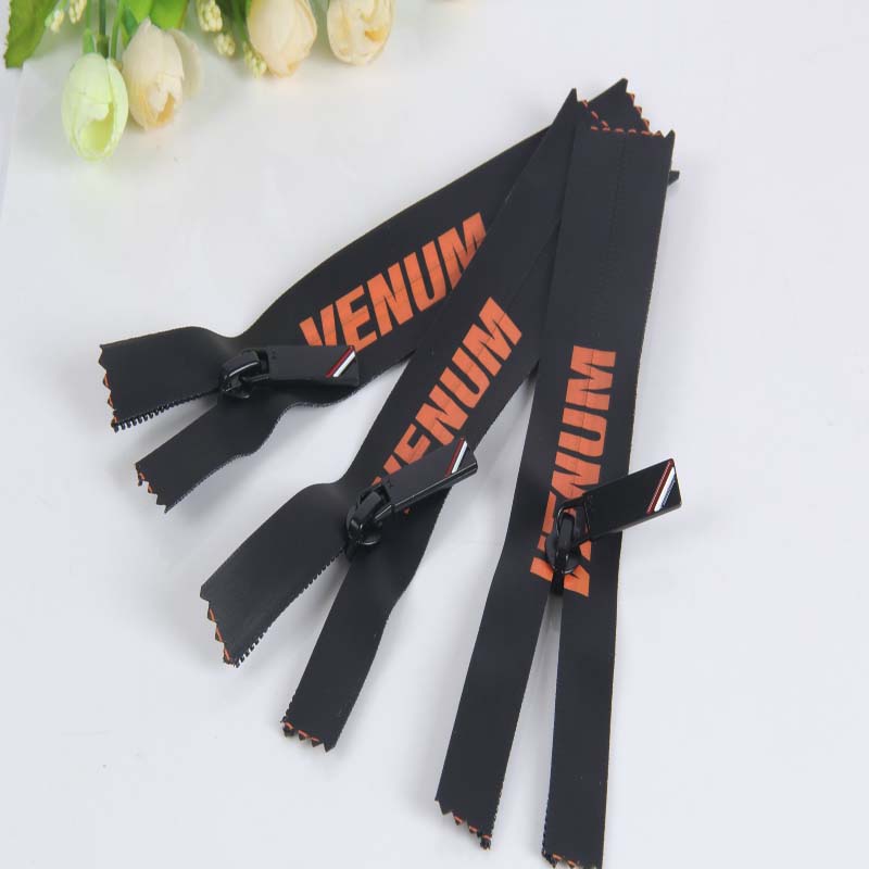 Well-made printed letters waterproof zipper for luggage