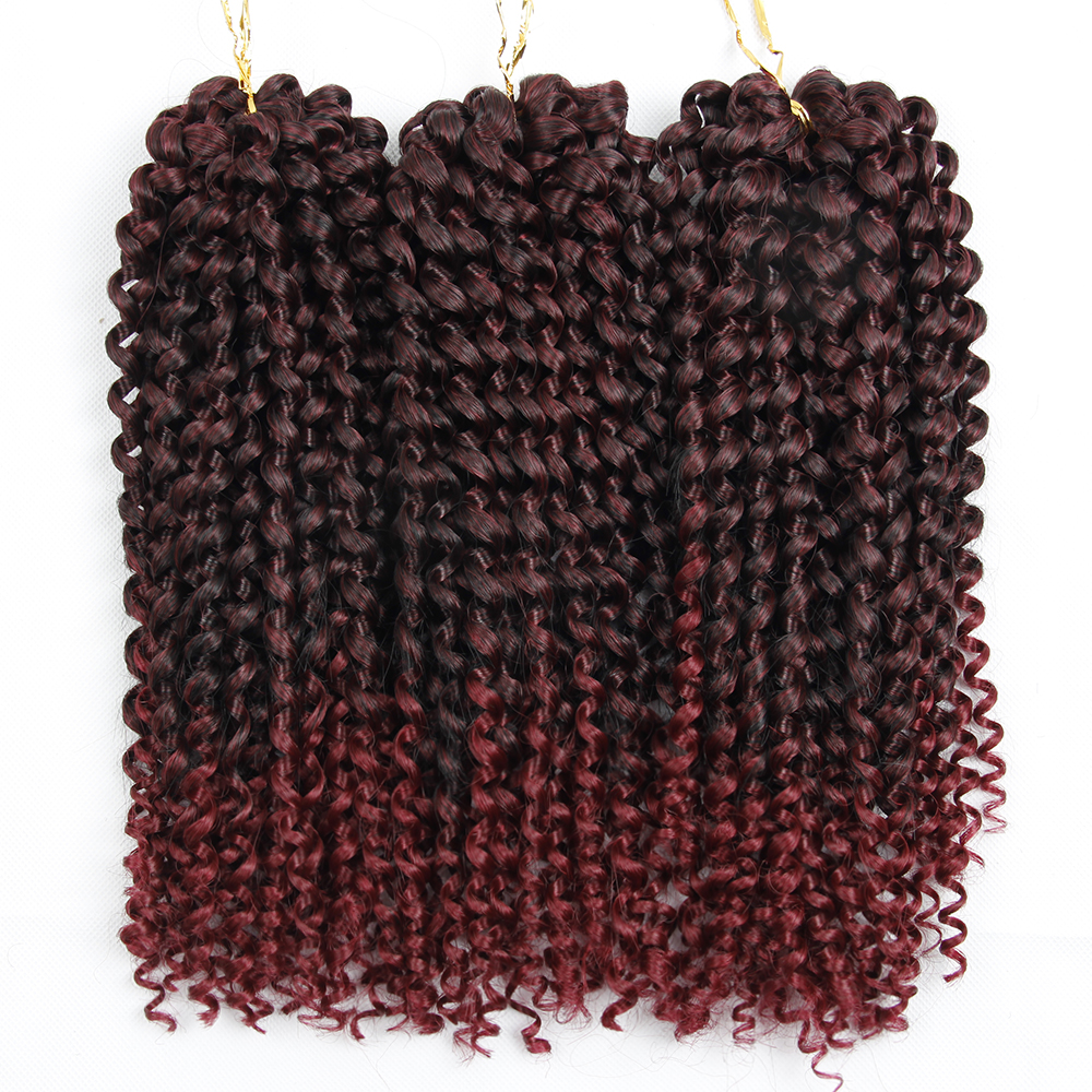 New Style 3pcs Jerry Curly 10inch 25cm 3X box Synthetic Crochet Braid Hair Extensions with closure for Afro Women