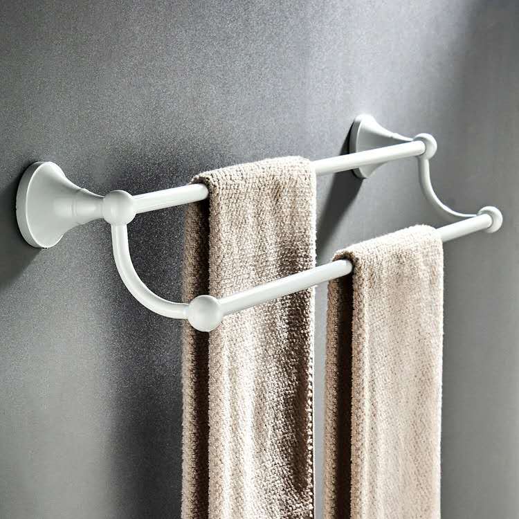 Cuivre blanc matériel blanc double barre porte-serviettes salle de bain cuisson peinture blanche pendentif salle de bain