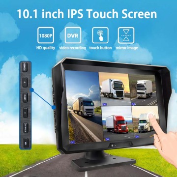 10.1'' 1080P AHD Monitor System IPS Touch Screen For Car/Bus/Truck 5CH CCTV DVR Cameras Color Night Vision Parking Recorder
