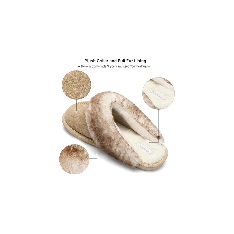 Besroad Winter Furry House Slippers