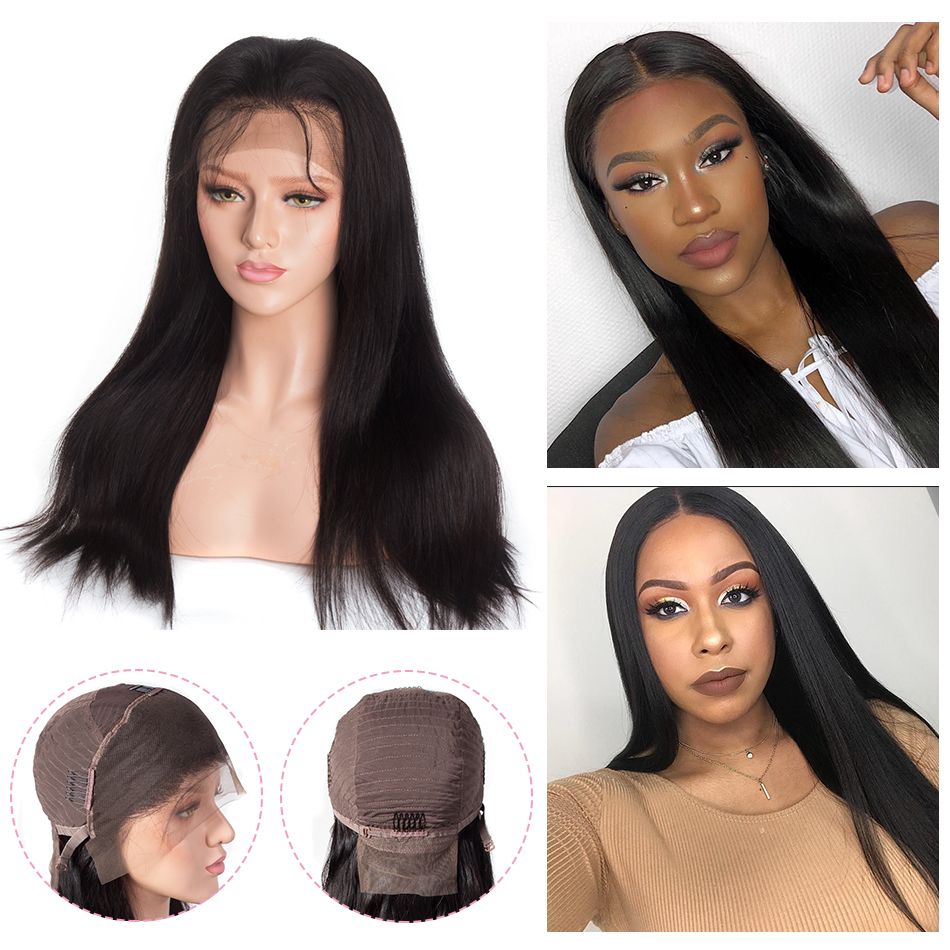 Yuexiu 13*4 Straight Human Hair Cuticle Aligned Brazilian Hair Transparent Lace Wig