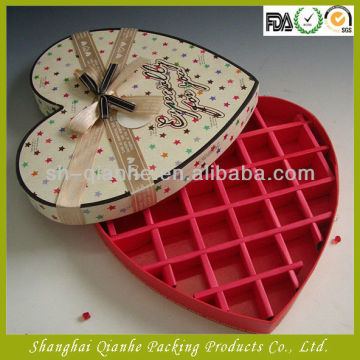 Beautiful chocolate box with red divider in box