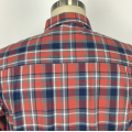 Camisa de manga larga a cuadros azul rojo