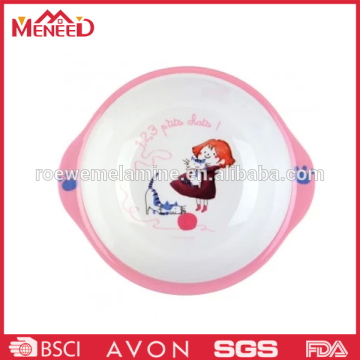 Melamine unbreakable kids bowl with handle