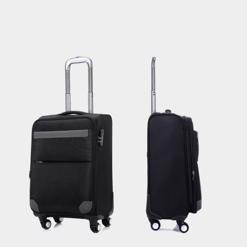 Black cheap fabric polyester carrier soft travel luggage