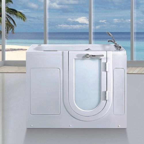 Vasca da bagno con porta doccia in vetro per anziani idromassaggio Whirlpool