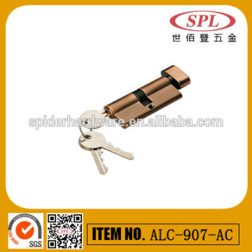 door lock cylinder with knob,one side knob one side key lock cylinder