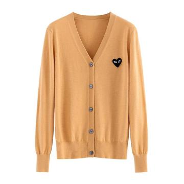 Cardigan de suéter de malha laranja claro