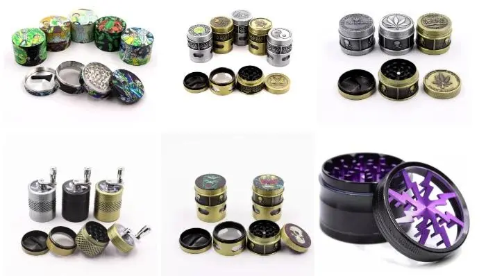 Gunting-Merokok Reka Bentuk Baru Harga Pemborong 63mm Zinc Alloy 4layers Atas Haiwan Corak Slim Herb Grinder Weed