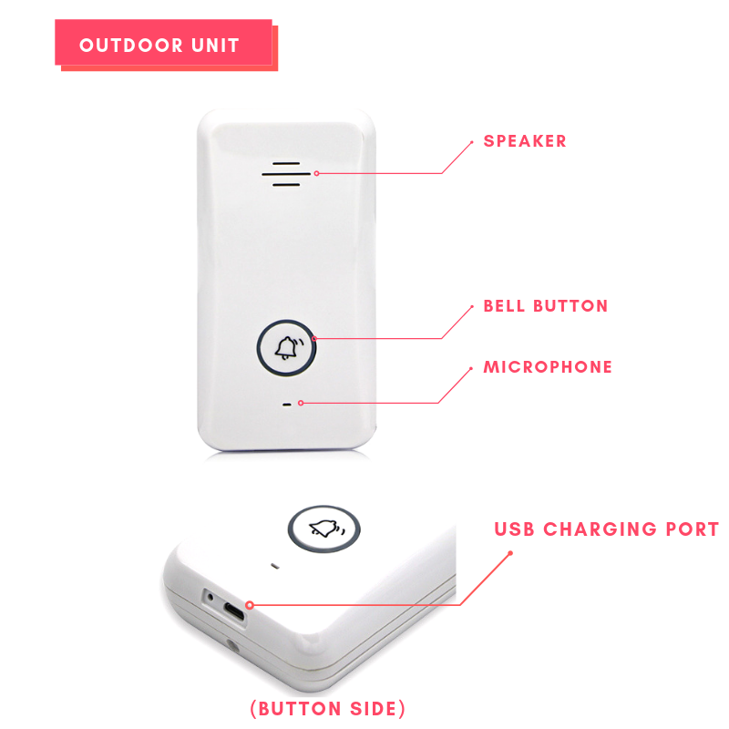 Duplex Wireless Audio Doorbell With Door Release