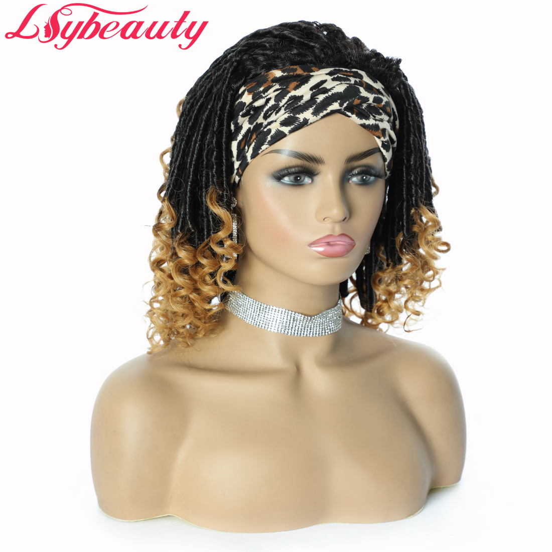 Latest Design 100 Human Hair Wig Goddess Locs Crochet Braiding With Human Hair Headband Wigs Honey Blonde Color Twist Braids Wig