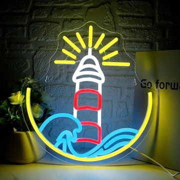 Lighthouse Neon Signs & LED Beacons for Man Cave, Home, Club, Party