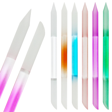 Professional Dual Ended Manicure Stick with Etched Filing Surface and Glass Cuticle Pusher