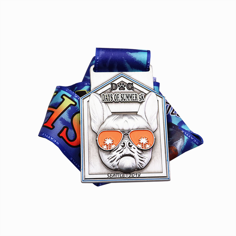 Medalha personalizada de corrida de animais de estimação de verão de cachorro cool