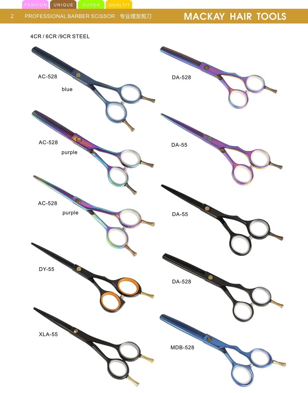 Custom Left Handed Hair Scissors Set Wholesale 6 Inch Professional Japan 440c Hair Scissors
