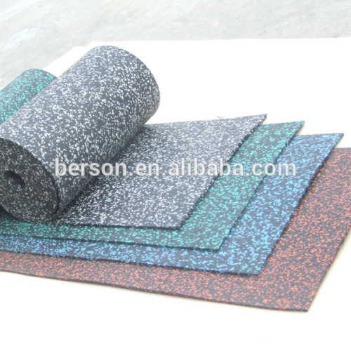 Quality Epdm Speckled sports rubber roll flooring for gym fitness center floor