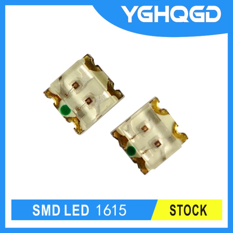 saiz LED SMD 1615 hijau dan oren