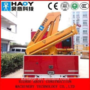 kunckle folding boom mounted truck with crane HAOYI