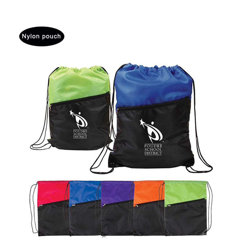 Cheap Green nylon bag with logo printed