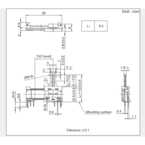 Potensiometer geser seri Rs15h