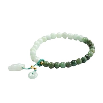 Handcrafted Natural Jade Bracelet: A Fashionable Gemstone Accessory Inspired by Myanmar Green Jade