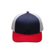 Red Blue White Color Block Mesh Baseball Cap